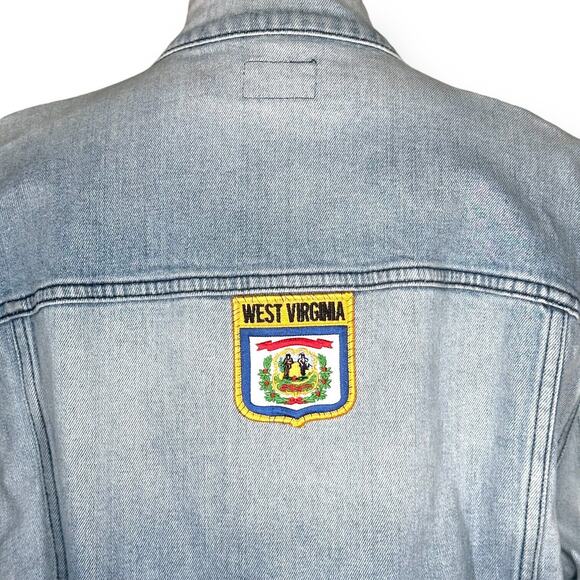 Rare HUDSON JEANS Motorcycle Denim Jacket Embroidered Hipster Trucker Western - Picture 6 of 13